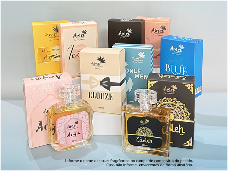 Kit com 9 perfumes de 100ml + frete gr�tis + site + loja virtual Amei Cosm�ticos